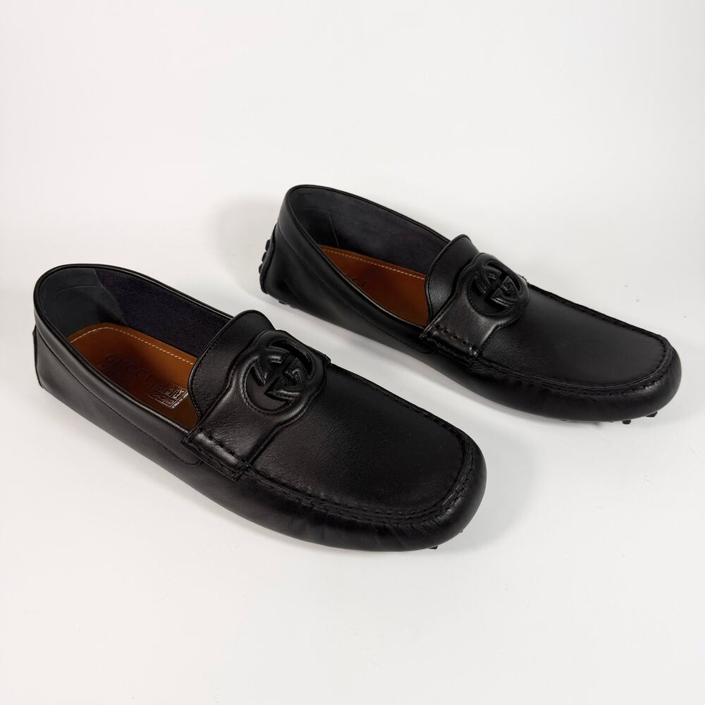 Gucci Interlocking G Driver Leather Loafer - Men’s 13.5 - Picture 3 of 8